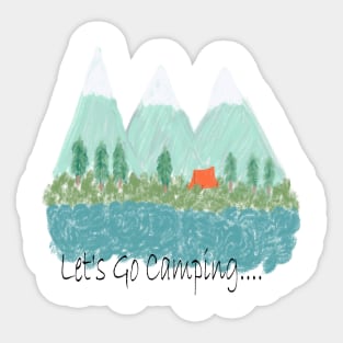 Let's Go Camping Sticker